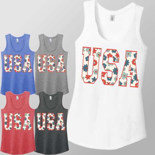 Floral USA - Racerback Tank (Womens)