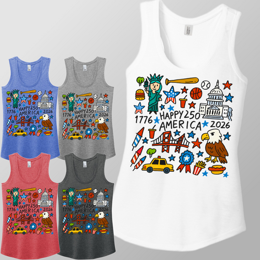 America 250th Collage - Racerback Tank (Womens)