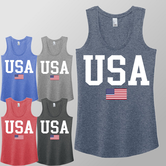 USA Varsity Font - Racerback Tank (Womens)