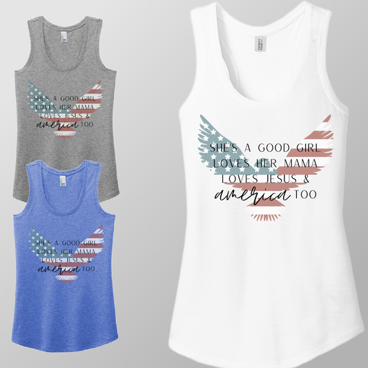 She's A Good Girl Eagle - Racerback Tank (Womens)