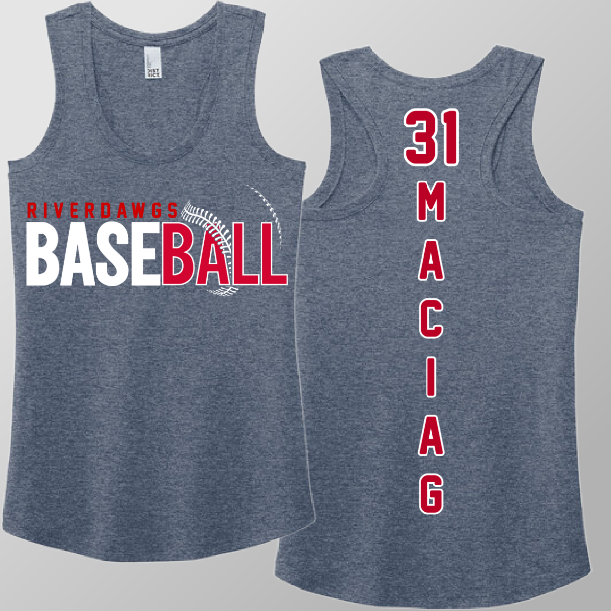 Baseball Tank ANY TEAM/ANY COLOR - Racerback Tank (Womens)