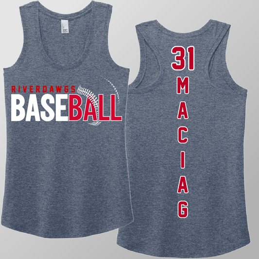 Baseball Tank ANY TEAM/ANY COLOR - Racerback Tank (Womens)
