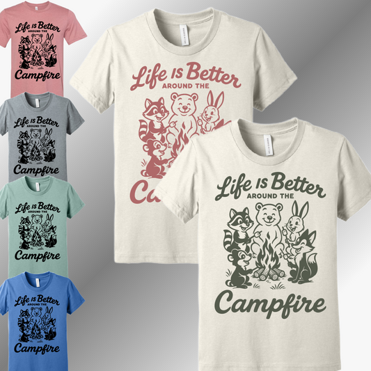 Life Is Better By The Campfire - Bella Canvas Tee (Youth)