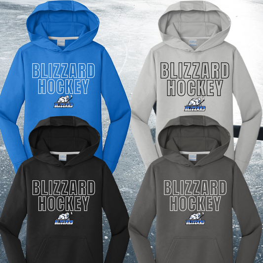 Bay County Blizzard - Outline Font Performance Hoodie (Youth & Adult)