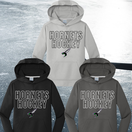 Midland Hornets - Outline Font Performance Hoodie (Youth & Adult)