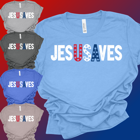 Jesus Saves jesUSAves - Bella Canvas Tee (Adult)