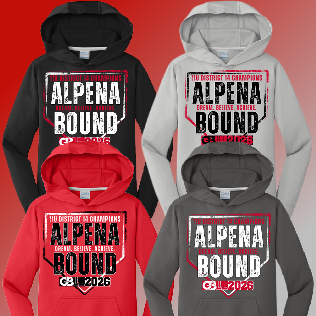 GBLL 2026 11u Alpena Bound - Performance Hoodie (Youth & Adult)
