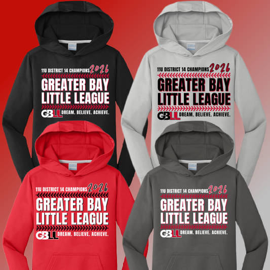 GBLL 2026 10u/11u/12u District Champs - Performance Hoodie (Youth & Adult)