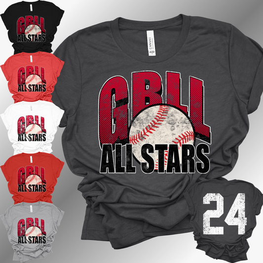 GBLL 2026 Allstars Oversized Design - Bella Canvas Tee (Toddler, Youth, Adult, V Neck)
