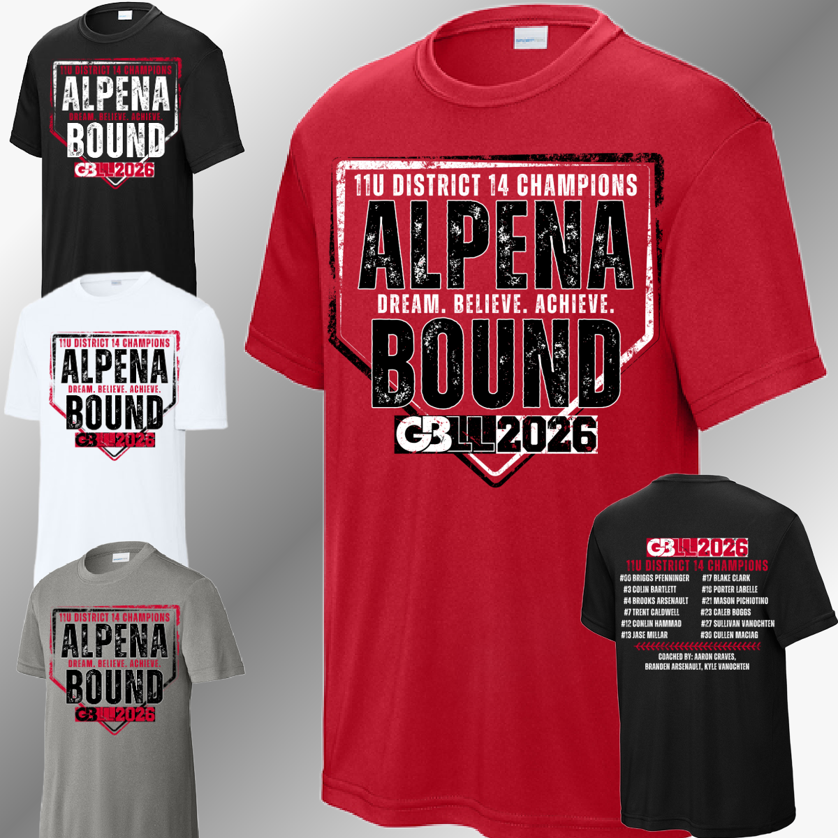 GBLL 2026 11u Alpena Bound - Performance Tee (Youth & Adult)