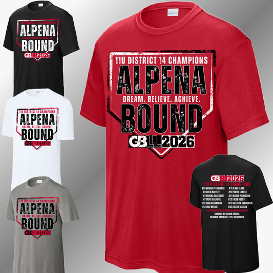GBLL 2026 11u Alpena Bound - Performance Tee (Youth & Adult)