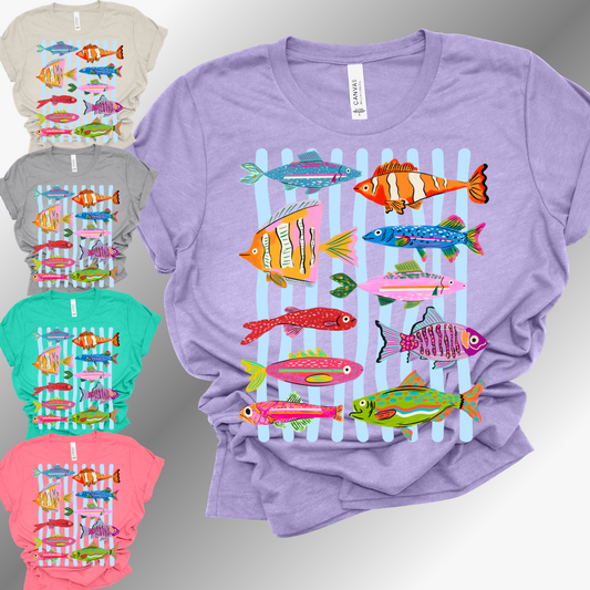 Fish Collage - Bella Canvas Tee (Adult)
