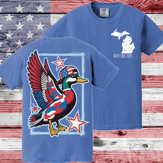 Great Lakes Boys - Red White & Blue Mallard Beach Wash Tee (Youth & Adult)