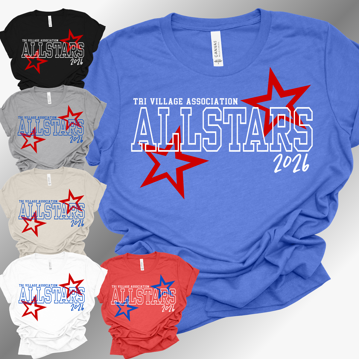 TVA 2026 Allstars Stars - Bella Canvas Tee (Toddler, Youth, Adult, V Neck)