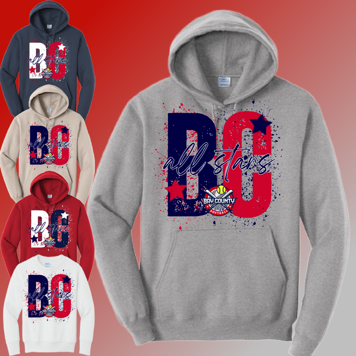 BCSLL 2026 All Stars Splatter - Basic Sweatshirt (Youth & Adult)