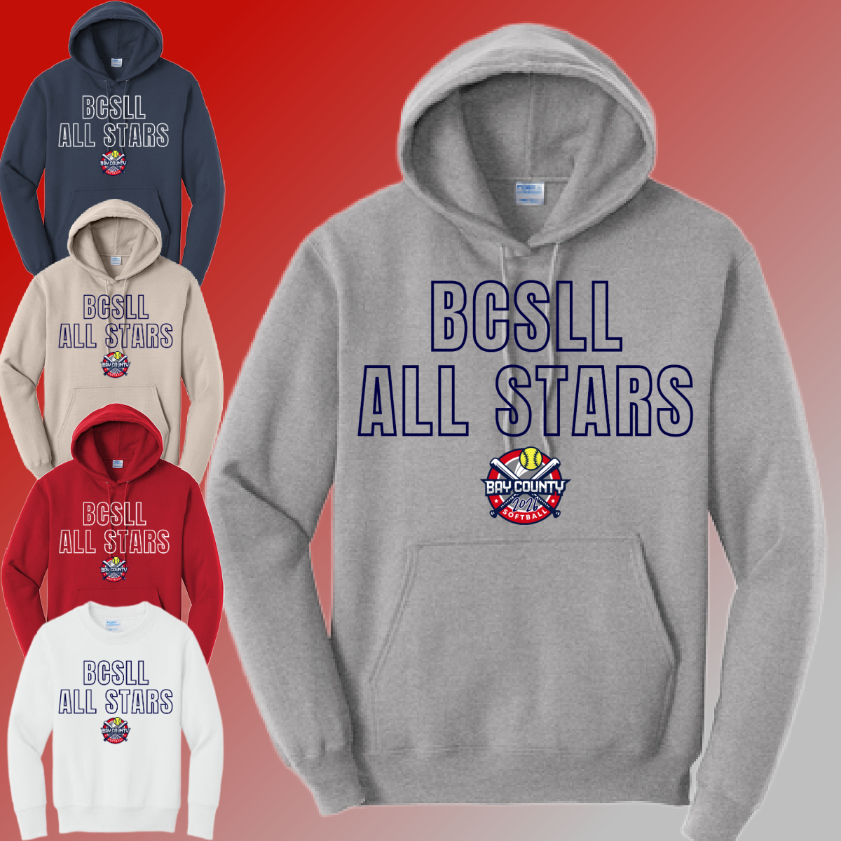 BCSLL 2026 All Stars Outline - Basic Sweatshirt (Youth & Adult)