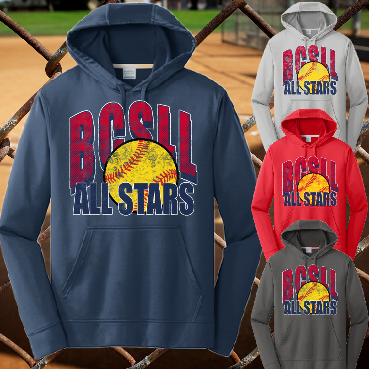 BCSLL 2026 All Stars Grunge - Performance Hoodie (Youth & Adult)