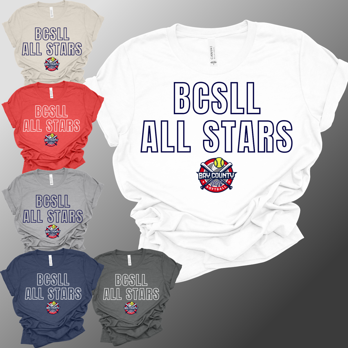 BCSLL 2026 All Stars Outline - Bella Canvas Tee (Toddler, Youth, Adult, V Neck)