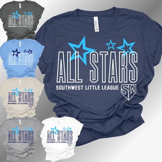 SWLL 2026 All Stars - Bella Canvas Tee (Toddler, Youth, Adult, V Neck)