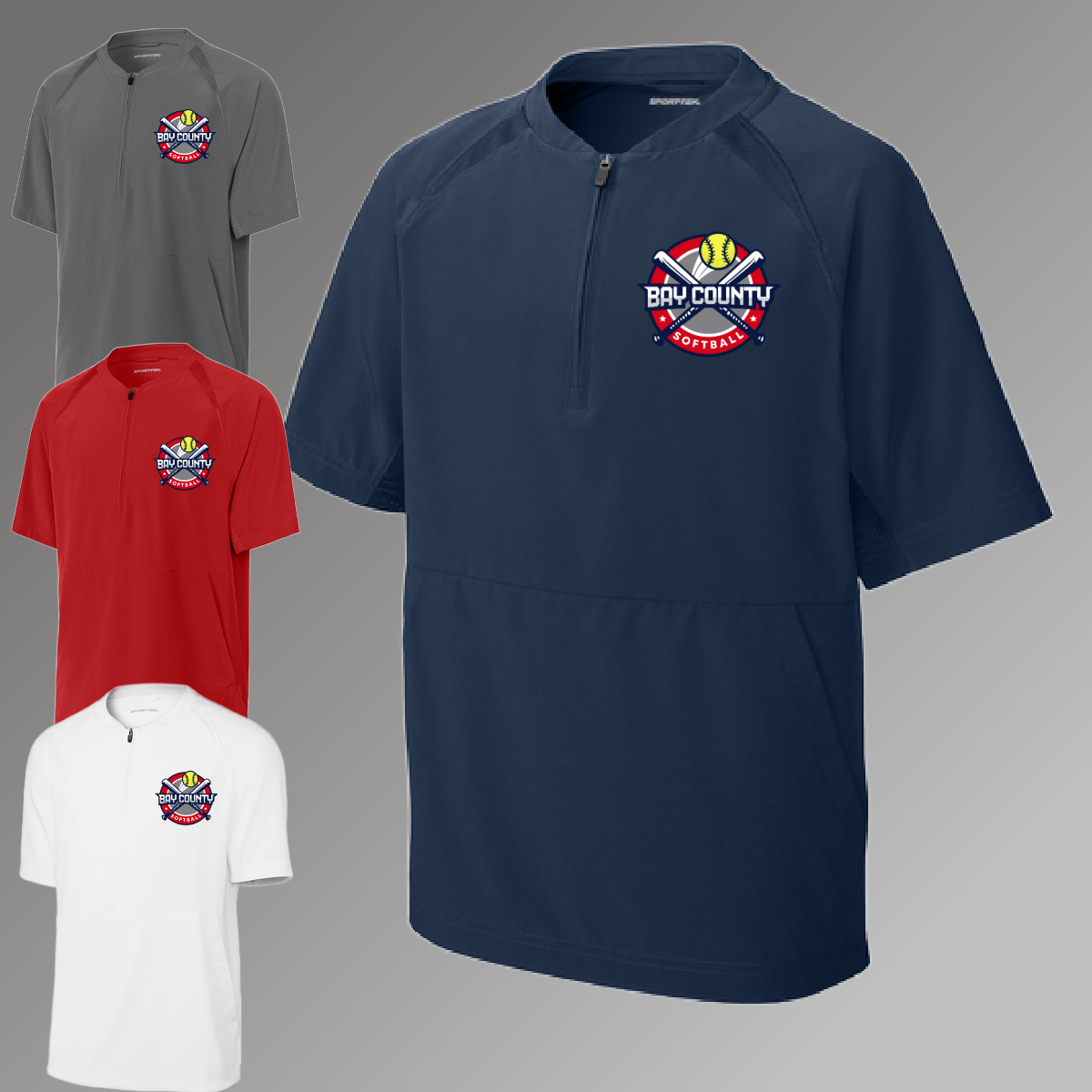 BCSLL 2026 All Stars - Logo 1/2 Zip Short Sleeve Baseball Jacket (Adult)