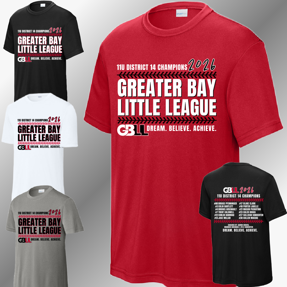 GBLL 2026 11u District Champs - Performance Tee (Youth & Adult)