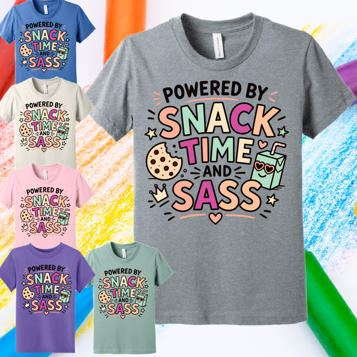 Powered By Snack Time & Sass -  Bella Tee (Toddler & Youth)