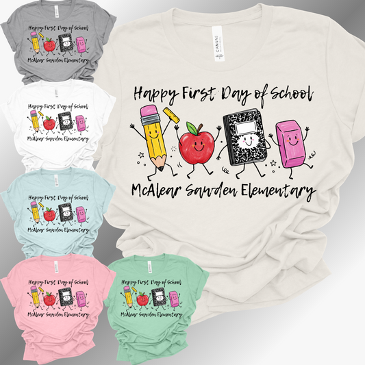 Happy First Day of School Doodle - Bella Tee (Adult)