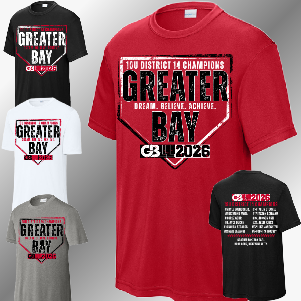 GBLL 2026 10U District Champs - Performance Tee (Youth & Adult)