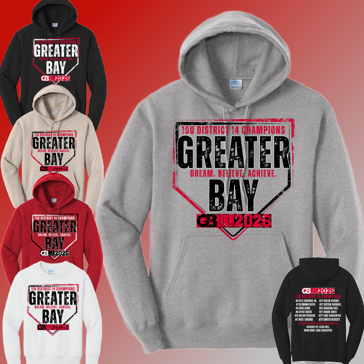 GBLL 2026 10U District Champs - Basic Sweatshirt (Youth & Adult)