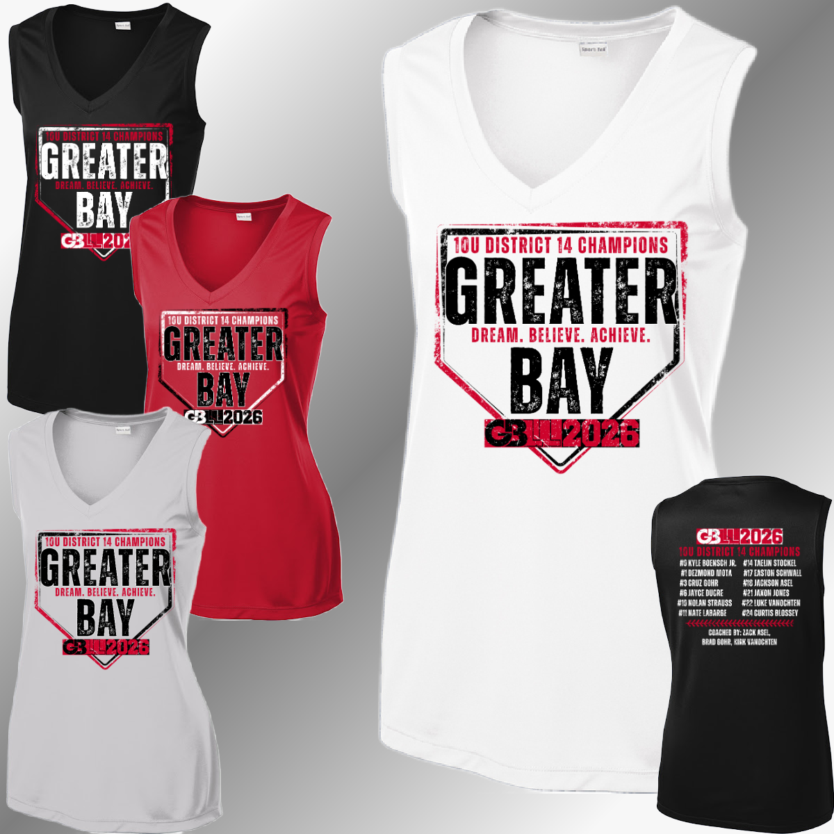 GBLL 2026 10U District Champs - Performance V Neck Tank (Women)