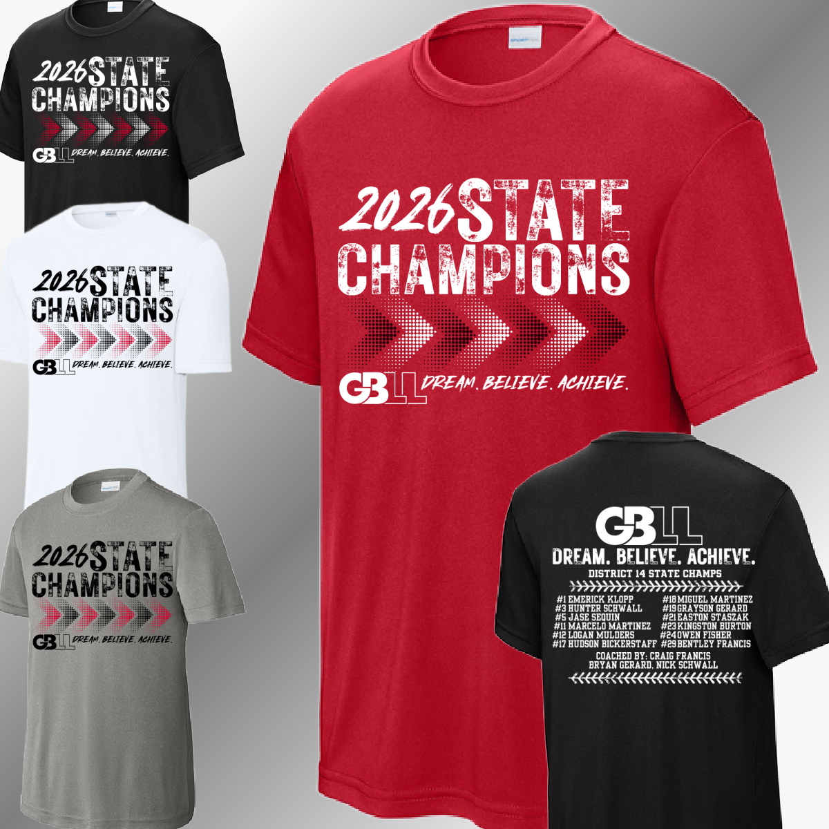 GBLL 2026 12U State Champs - Performance Tee (Youth & Adult)
