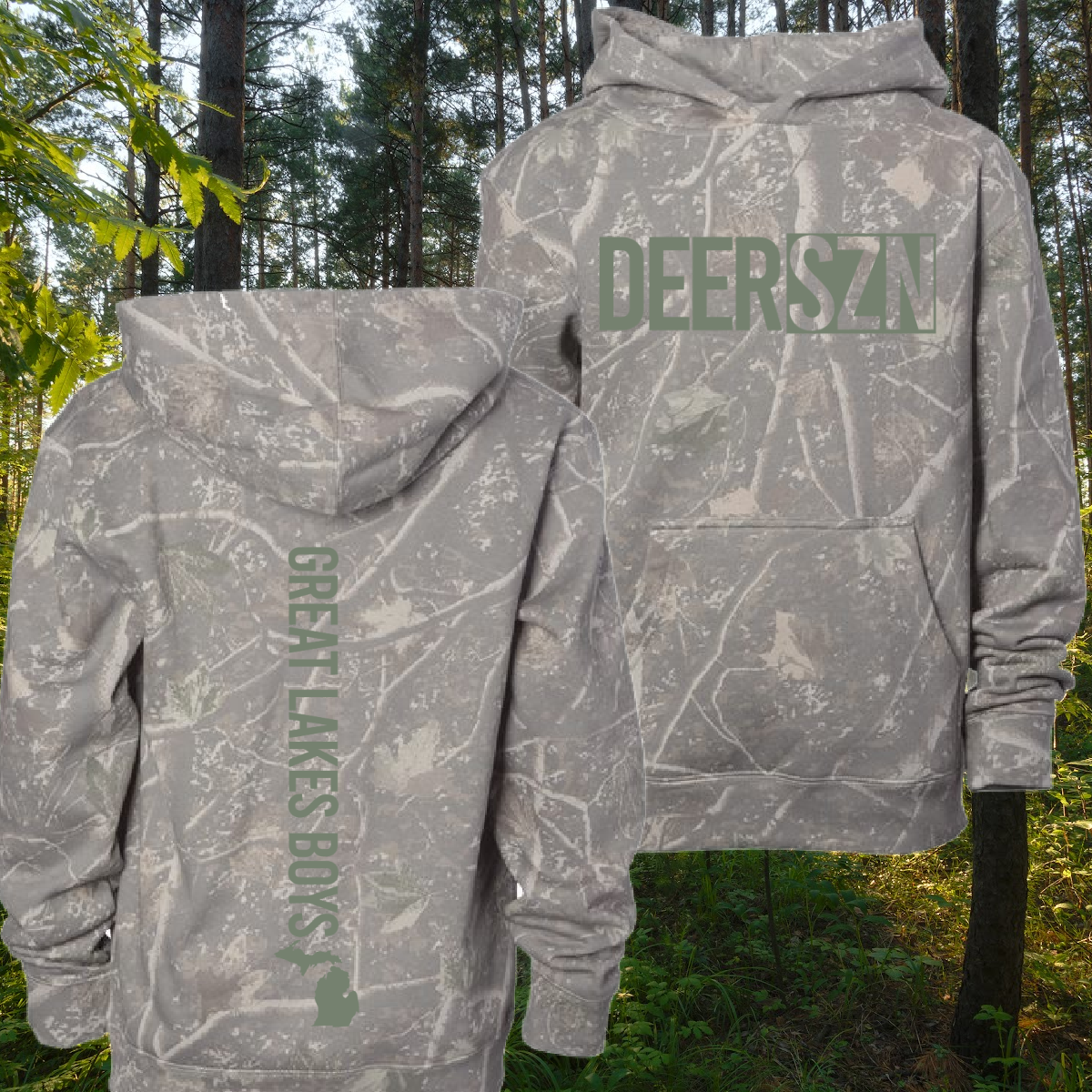 Great Lakes Boys - Deer SZN Deadwood Camouflage Hoodie (Youth & Adult)