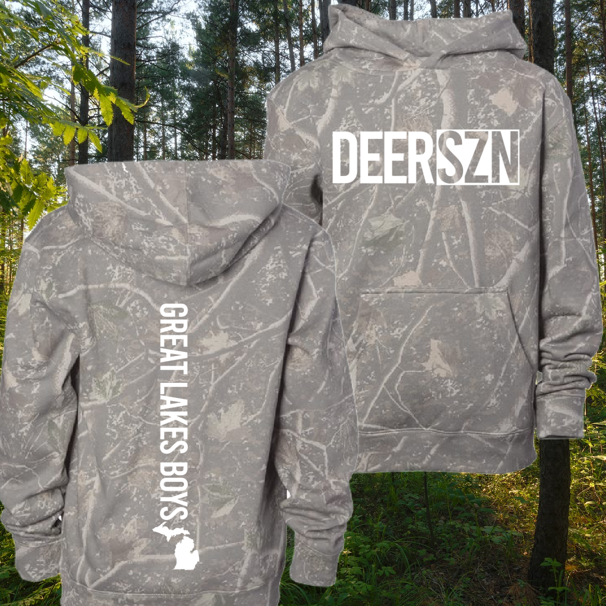 Great Lakes Boys - Deer SZN Deadwood Camouflage Hoodie (Youth & Adult)