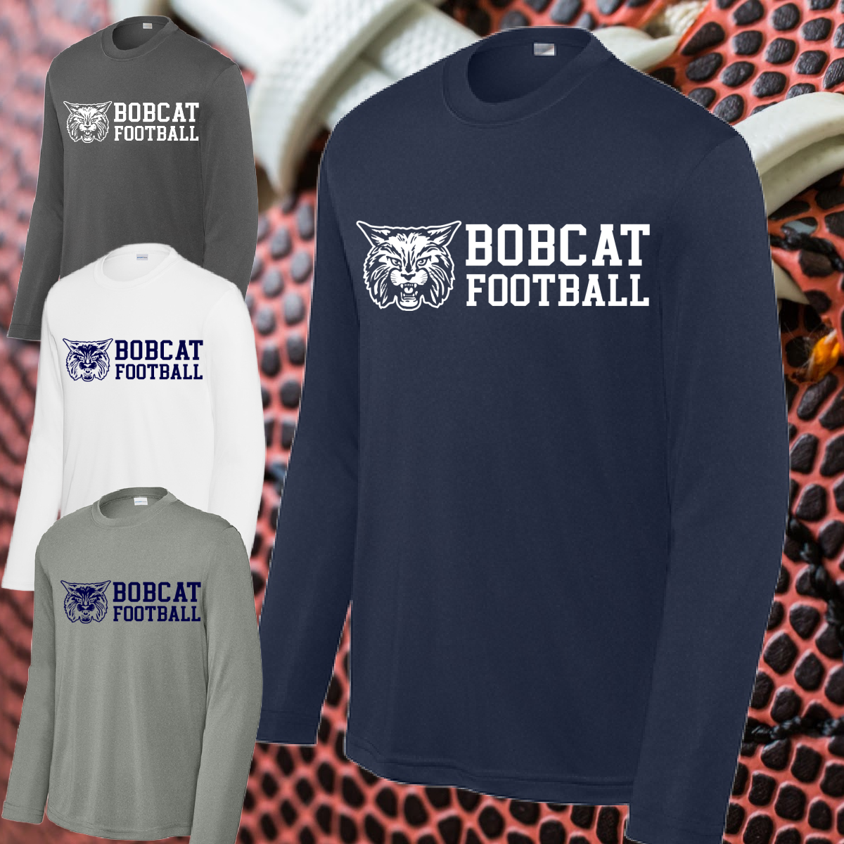 Bobcat Football - LONG SLEEVE Dri Fit Tee (Youth & Adult)