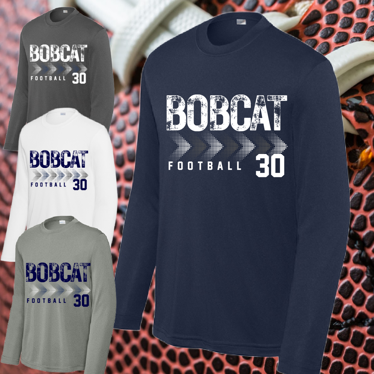 Bobcat Football - LONG SLEEVE Dri Fit Tee (Youth & Adult)