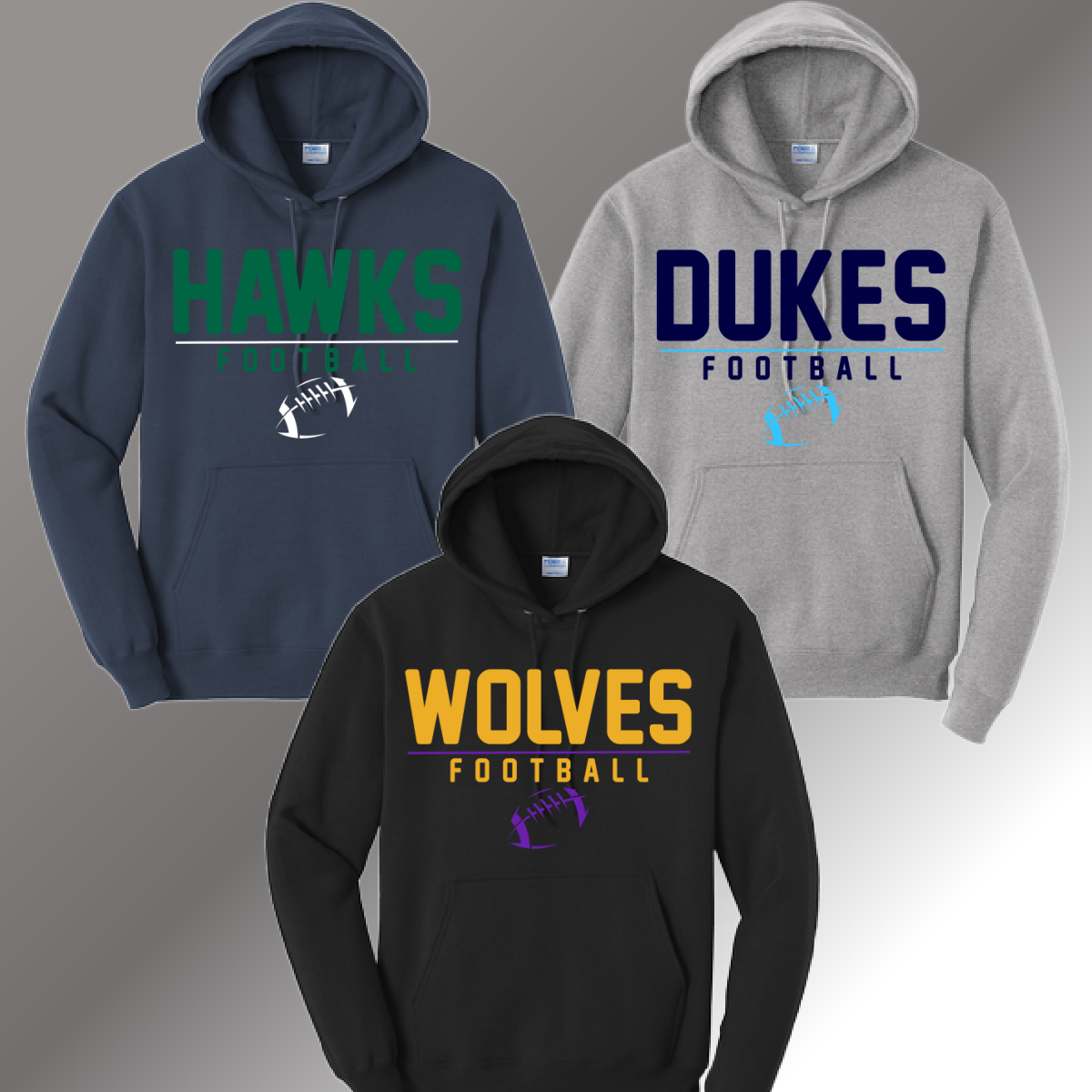 Football ANY TEAM/ANY COLOR - Basic Sweatshirt (Youth & Adult)