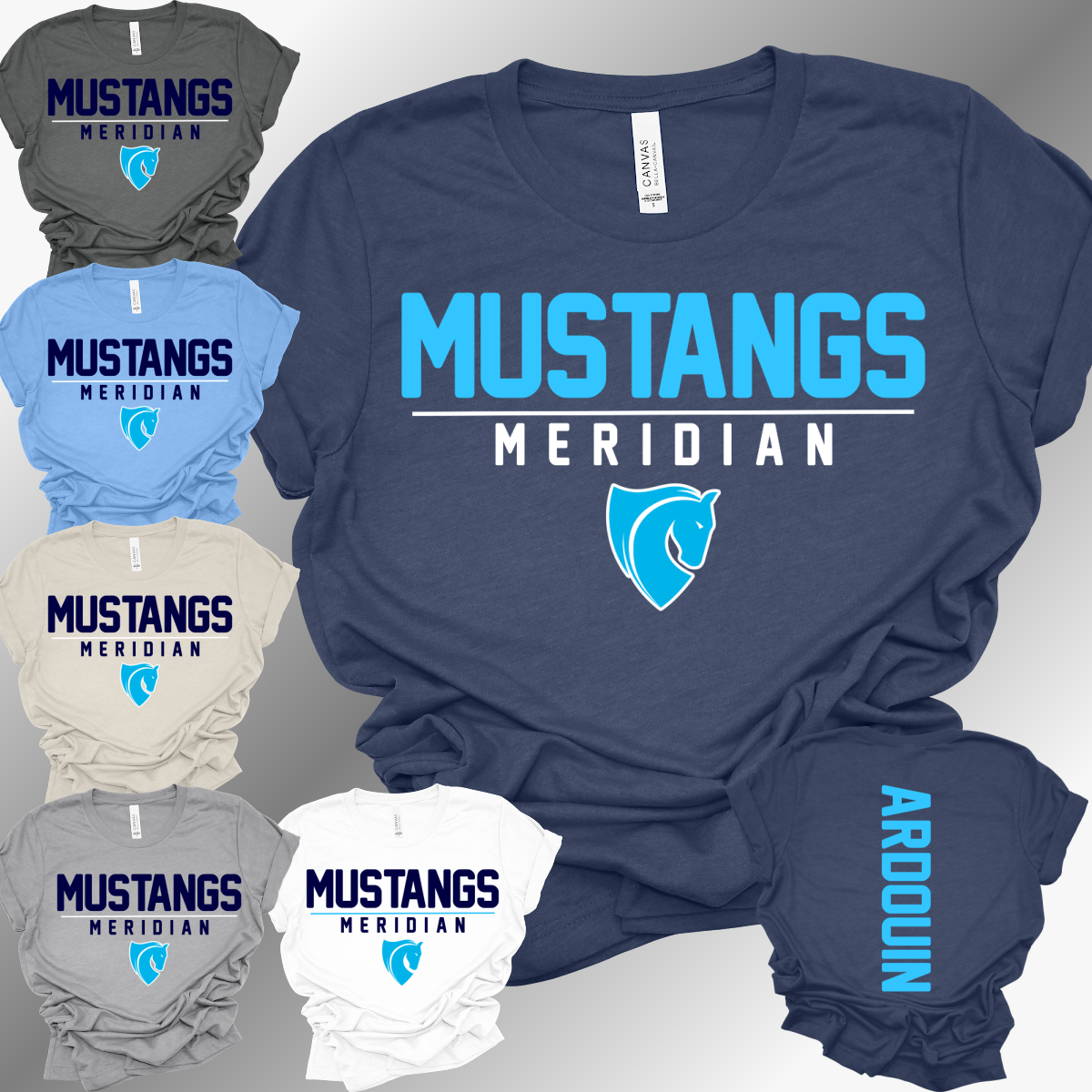 Meridian Mustangs - Bella Canvas Tee (Toddler, Youth, Adult)