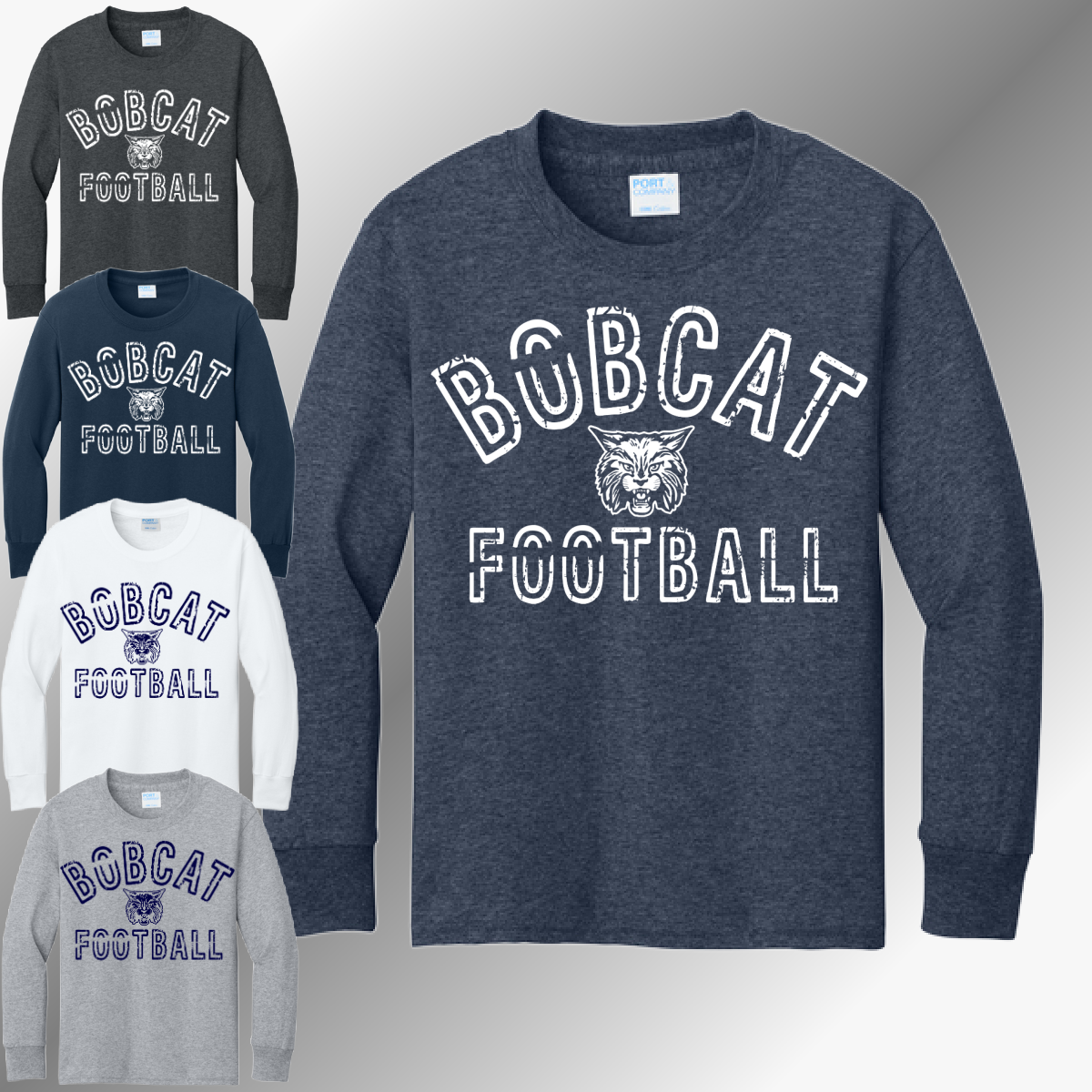 Bobcat Football - Basic LONG SLEEVE Tee (Youth & Adult)