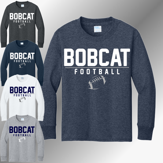 Bobcat Football - Basic LONG SLEEVE Tee (Youth & Adult)