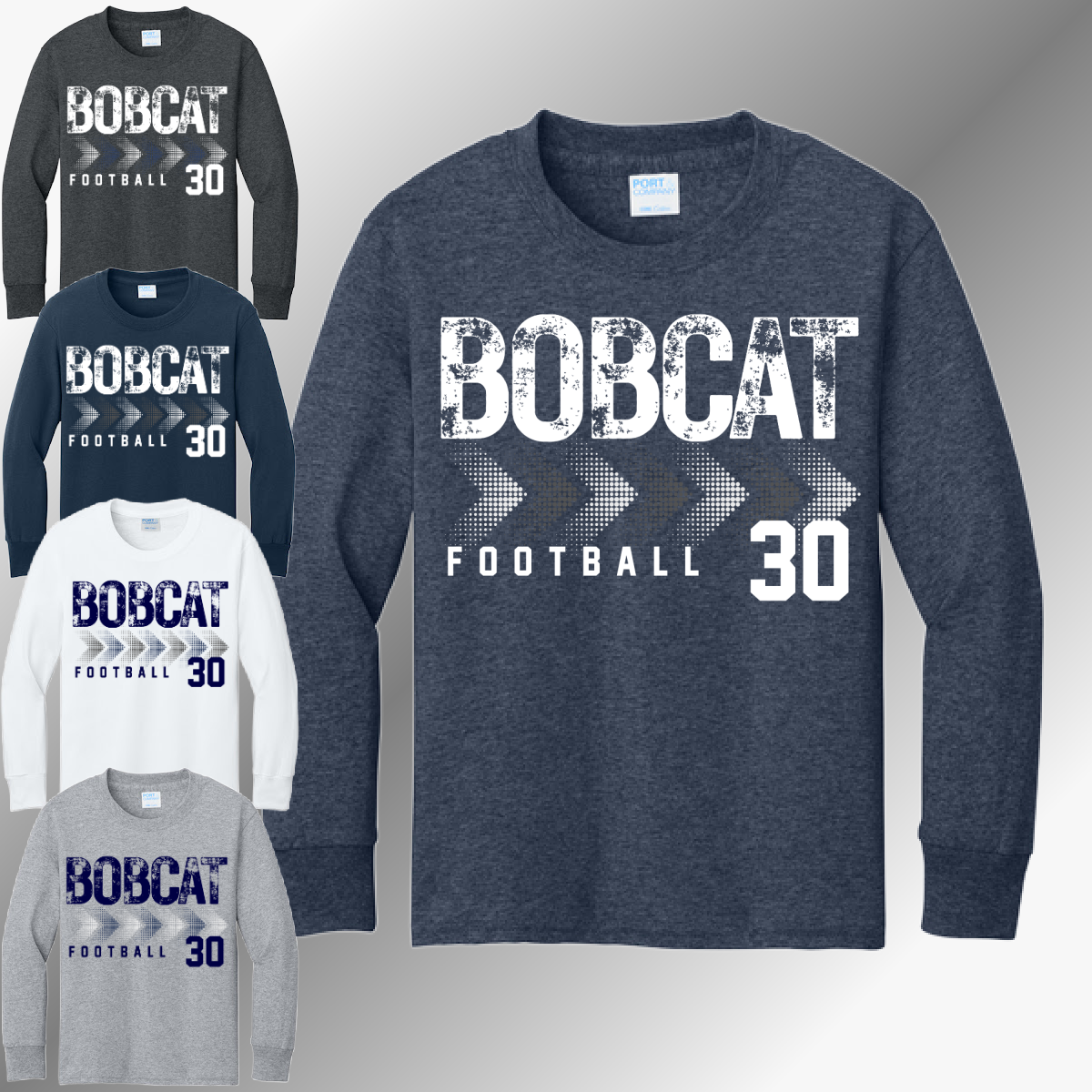 Bobcat Football - Basic LONG SLEEVE Tee (Youth & Adult)