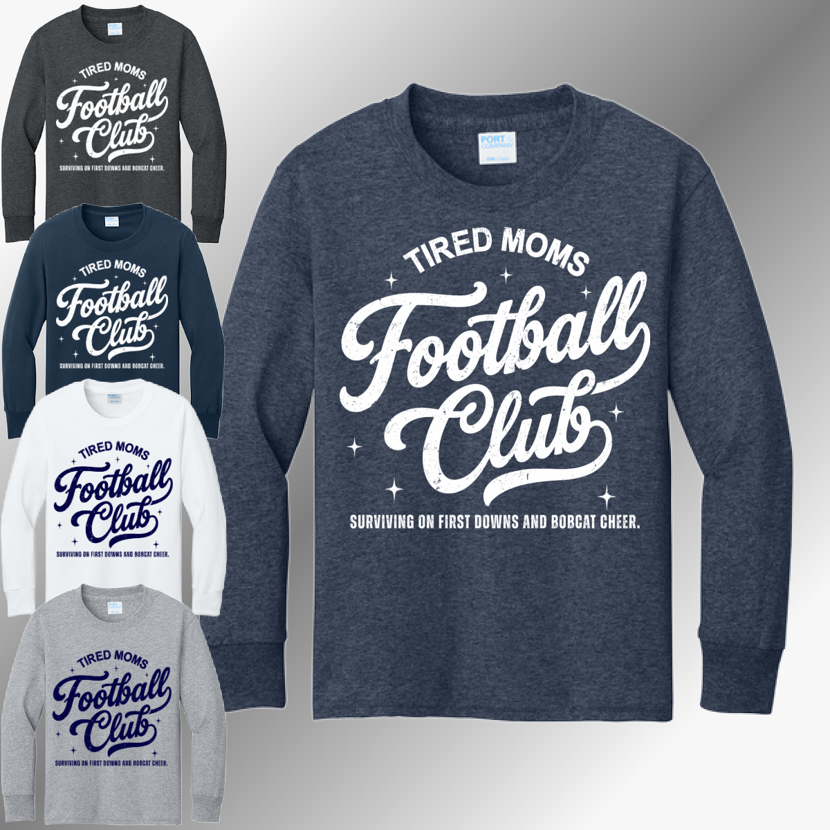 Bobcat Football - Basic LONG SLEEVE Tee (Adult)