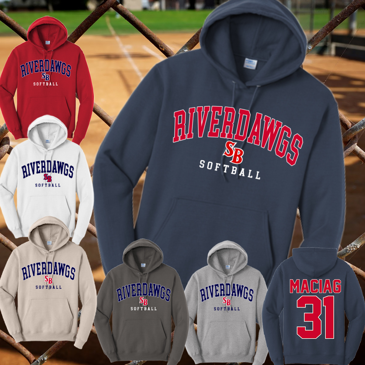 Saginaw Bay Riverdawgs SOFTBALL - Basic Sweatshirt (Youth & Adult)