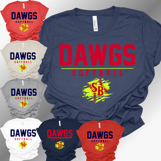Saginaw Bay Riverdawgs SOFTBALL - Bella Canvas Tee (Toddler, Youth, Adult)