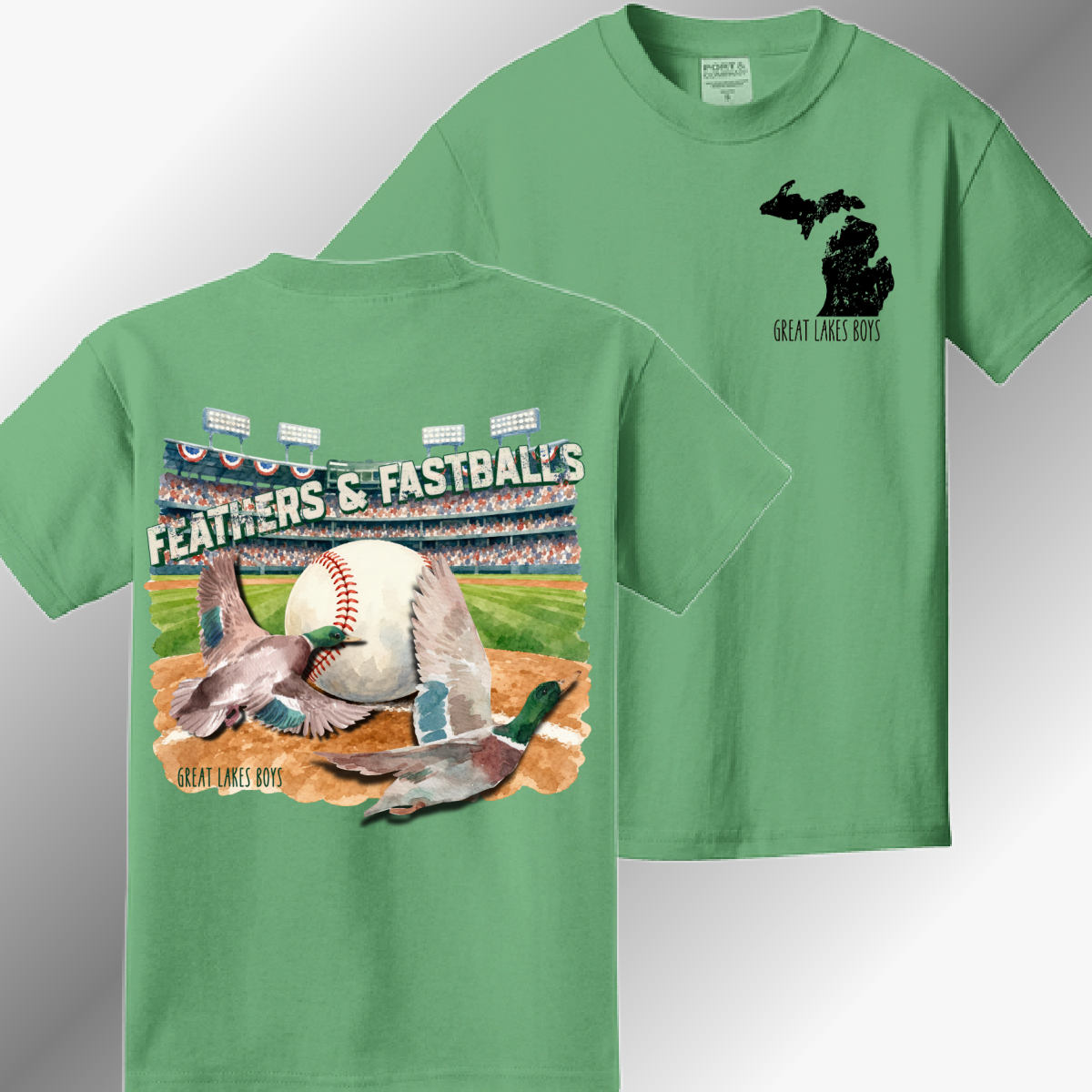 Great Lakes Boys - Feathers & Fastballs Beach Wash Tee (Youth & Adult)