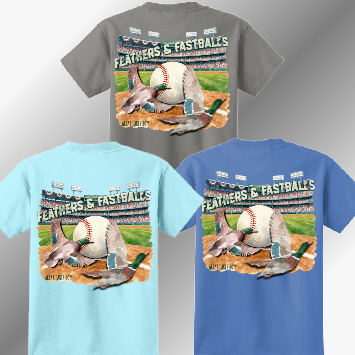 Great Lakes Boys - Feathers & Fastballs Beach Wash Tee (Youth & Adult)