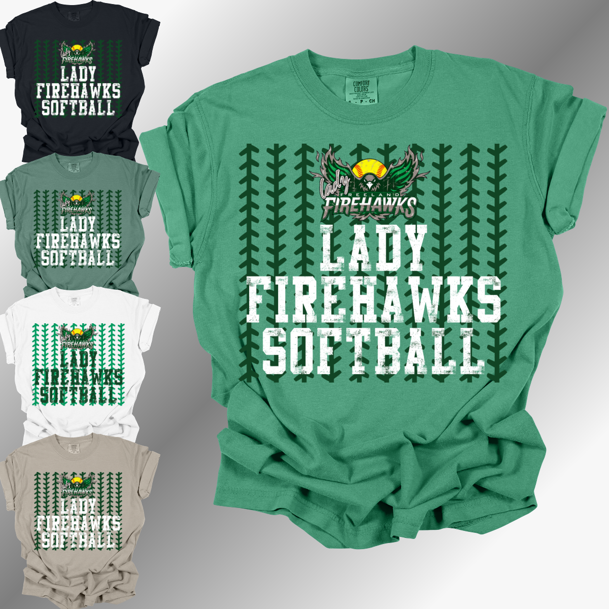 Lady Firehawks SOFTBALL - Comfort Colors Tee (Adult)