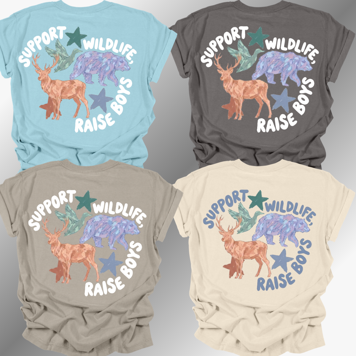 Support Wildlife, Raise Boys - Comfort Colors Tee (Adult)