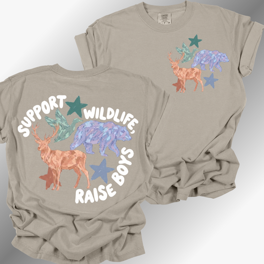 Support Wildlife, Raise Boys - Comfort Colors Tee (Adult)