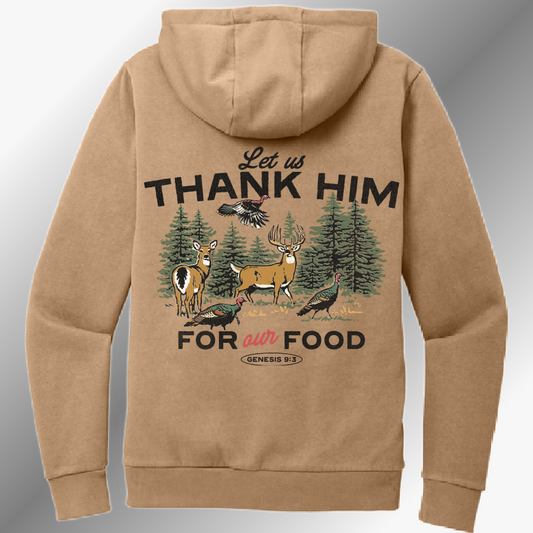 Great Lakes Boys - Let Us Thank Him For Our Food Heavyweight Hoodie - Coyote Brown (Adult)