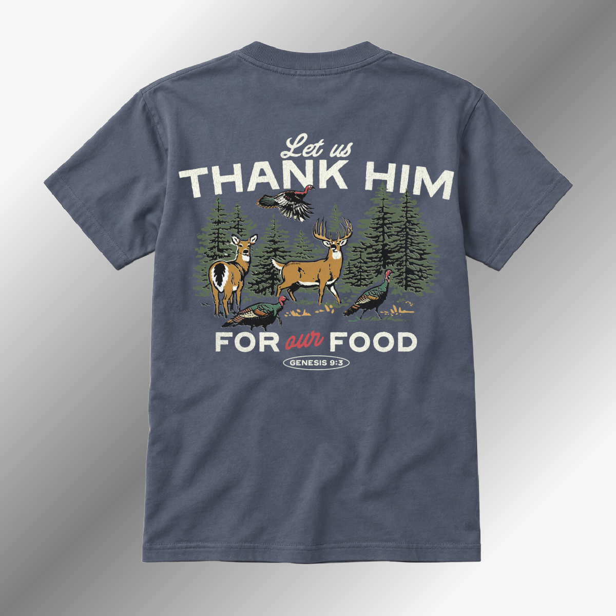 Great Lakes Boys - Let Us Thank Him For Our Food Beach Wash Tee - Dark Denim (Youth & Adult)
